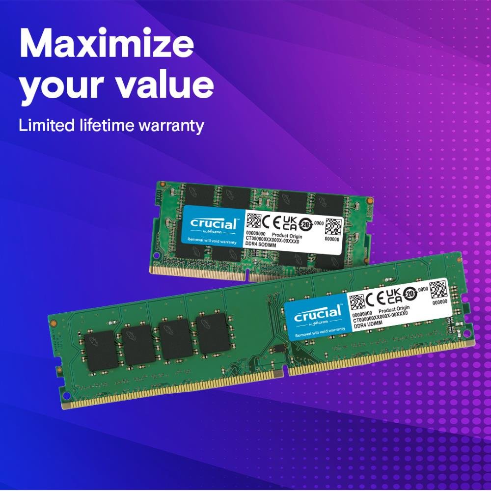 Memória RAM para Notebook Crucial, 32GB, 3200MHz, DDR4, CL22, Verde - CT32G4SFD832A