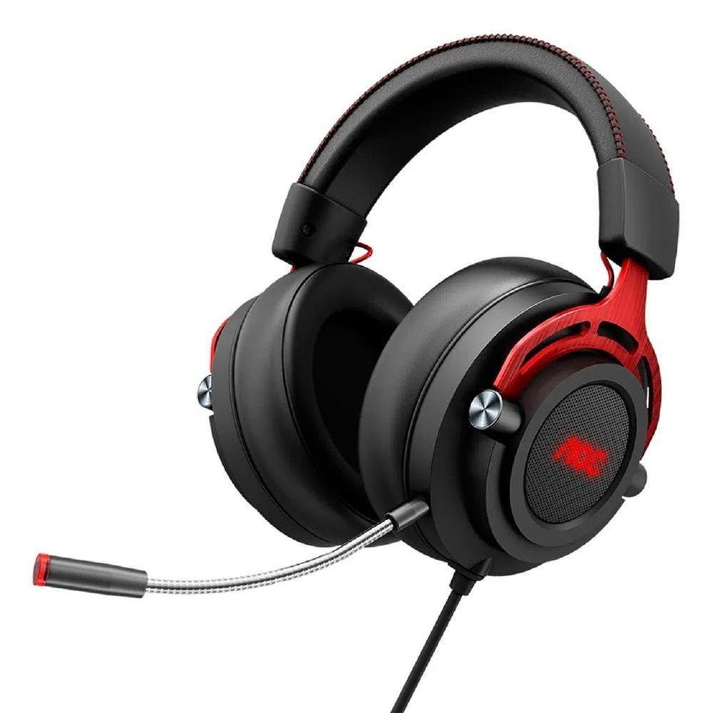 Headset Gamer AOC GH210, LED Vermelho, Drivers 50mm, 3.5mm, USB, Adaptador Y, Multiplas Plataformas, Over-ear, Preto e Vermelho