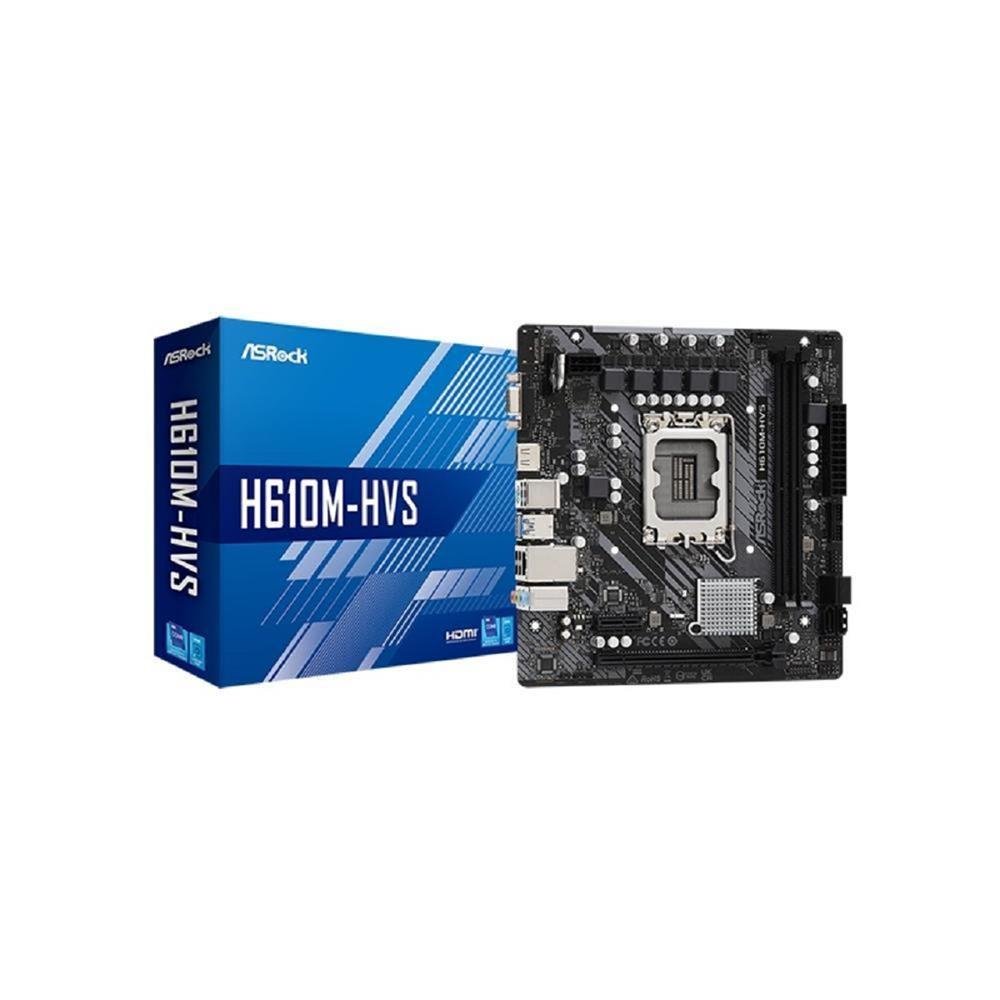 Placa mãe ASRock, DDR4, Chipset H610, Socket Intel LGA 1700, mATX, H610M-HVS/M.2 R2.0