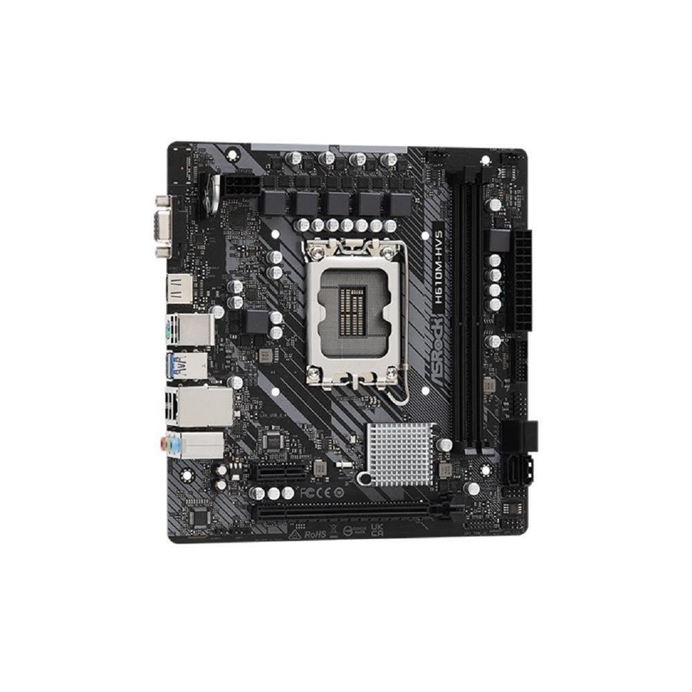 Placa mãe ASRock, DDR4, Chipset H610, Socket Intel LGA 1700, mATX, H610M-HVS/M.2 R2.0