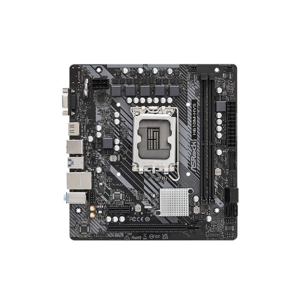 Placa mãe ASRock, DDR4, Chipset H610, Socket Intel LGA 1700, mATX, H610M-HVS/M.2 R2.0