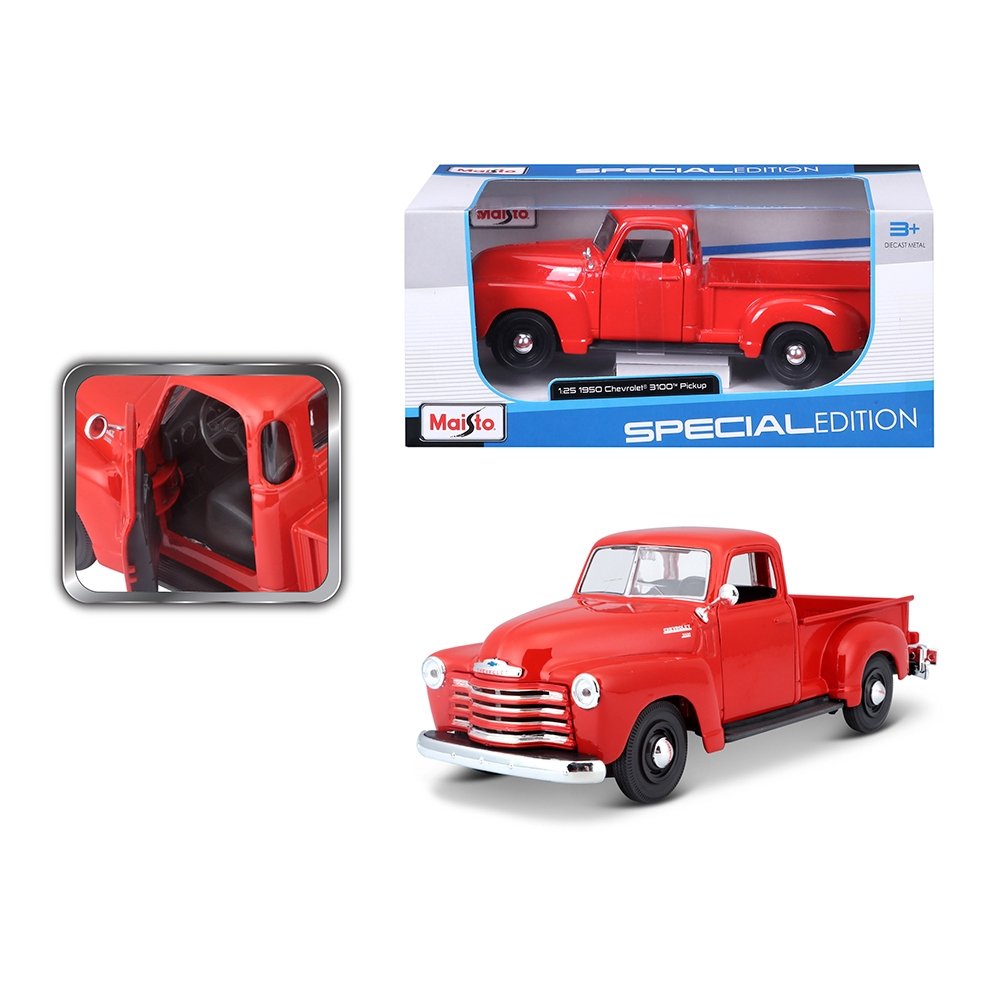 Carrinho Maisto 1:25 SE 1950 Chevrolet 3100 Pickup Laranja
