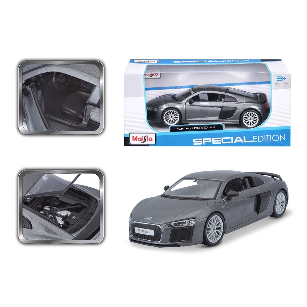 Carrinho Maisto 1:24 SE Audi R8 V10 Plus Cinza