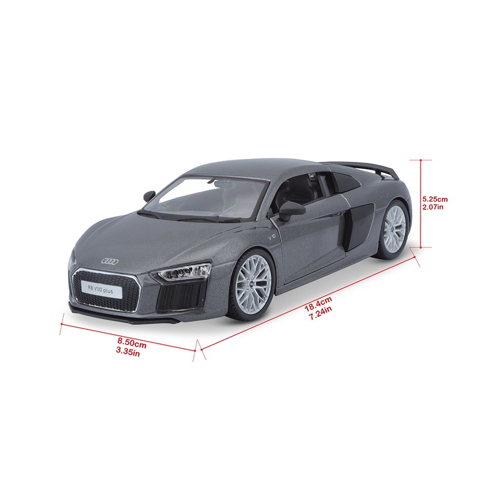 Carrinho Maisto 1:24 SE Audi R8 V10 Plus Cinza