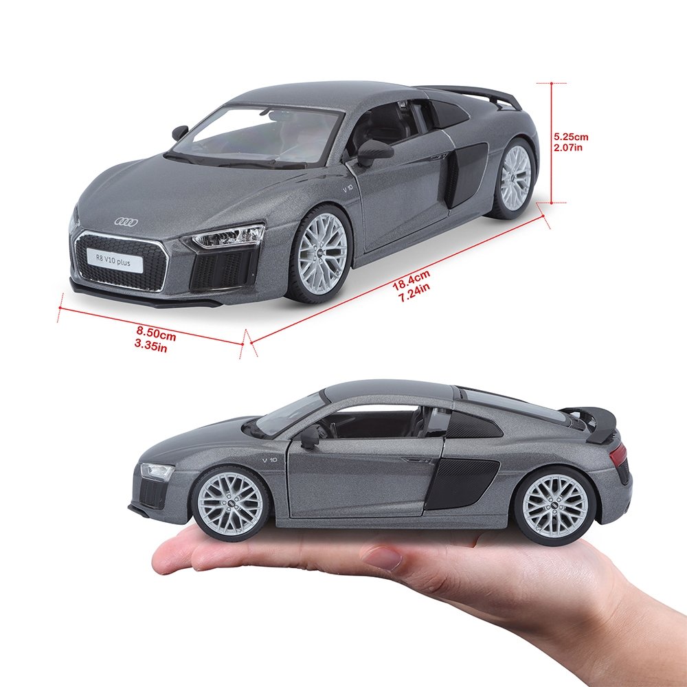Carrinho Maisto 1:24 SE Audi R8 V10 Plus Cinza