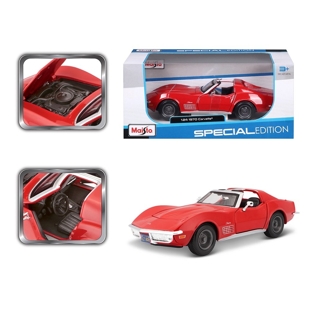 Carrinho Maisto 1:24 SE 1970 Chevrolet Corvette Vermelho