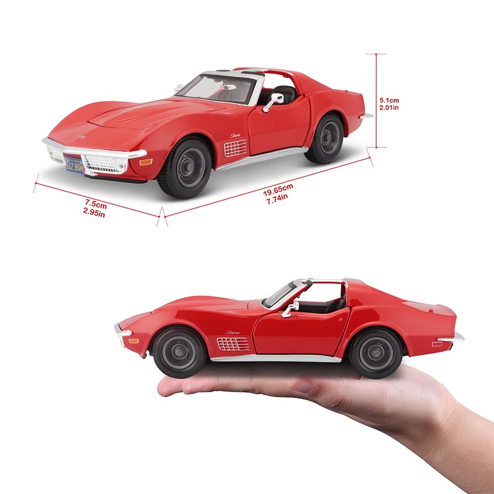 Carrinho Maisto 1:24 SE 1970 Chevrolet Corvette Vermelho