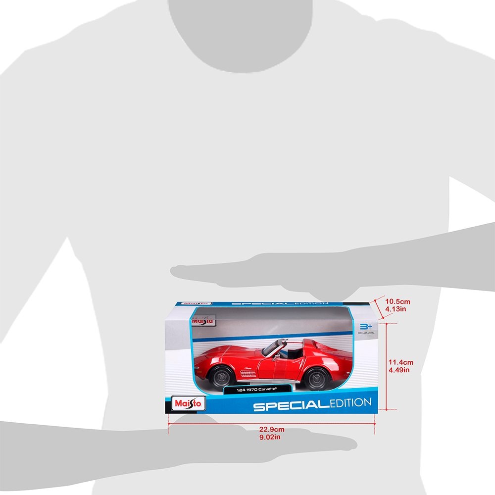 Carrinho Maisto 1:24 SE 1970 Chevrolet Corvette Vermelho