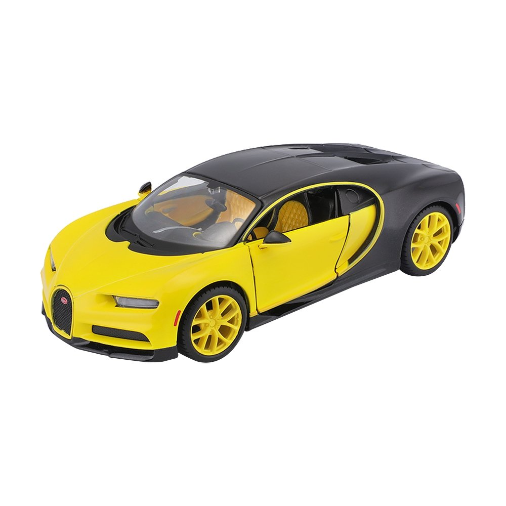Carrinho Maisto 1:24 SE Bugatti Chiron Preto/Amarelo