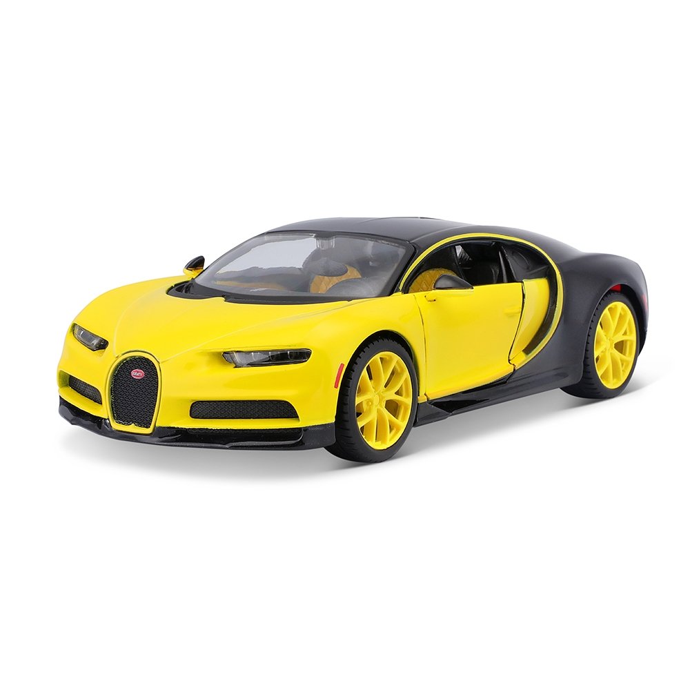 Carrinho Maisto 1:24 SE Bugatti Chiron Preto/Amarelo