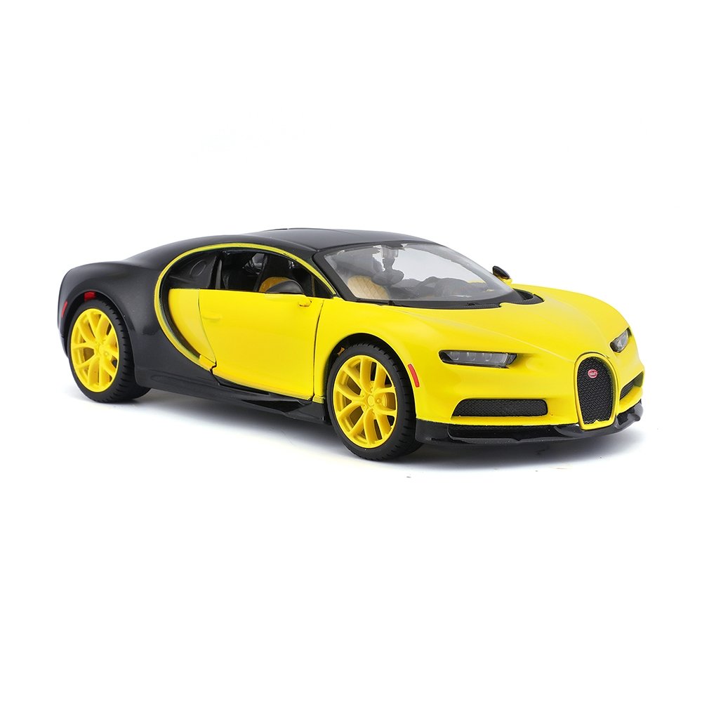 Carrinho Maisto 1:24 SE Bugatti Chiron Preto/Amarelo