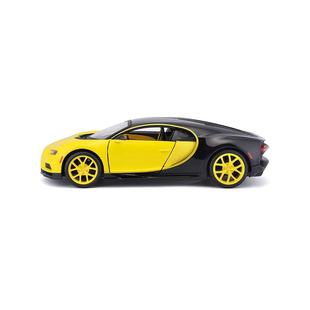 Carrinho Maisto 1:24 SE Bugatti Chiron Preto/Amarelo