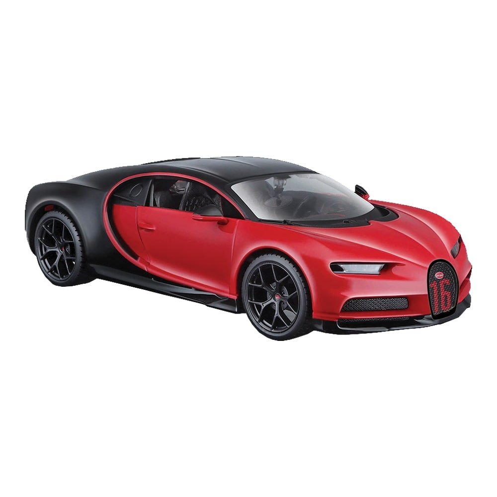 Carrinho Maisto 1:24 SE Bugatti Chiron Sport Preto/Vermelho