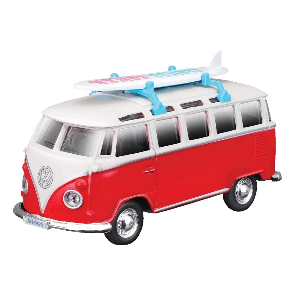 Carrinho Maisto Weekenders Van Samba com Prancha de Surf