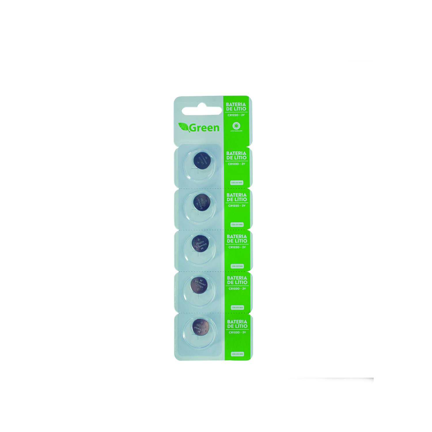 Bateria CR1220 3V Lítio Manganês - Green