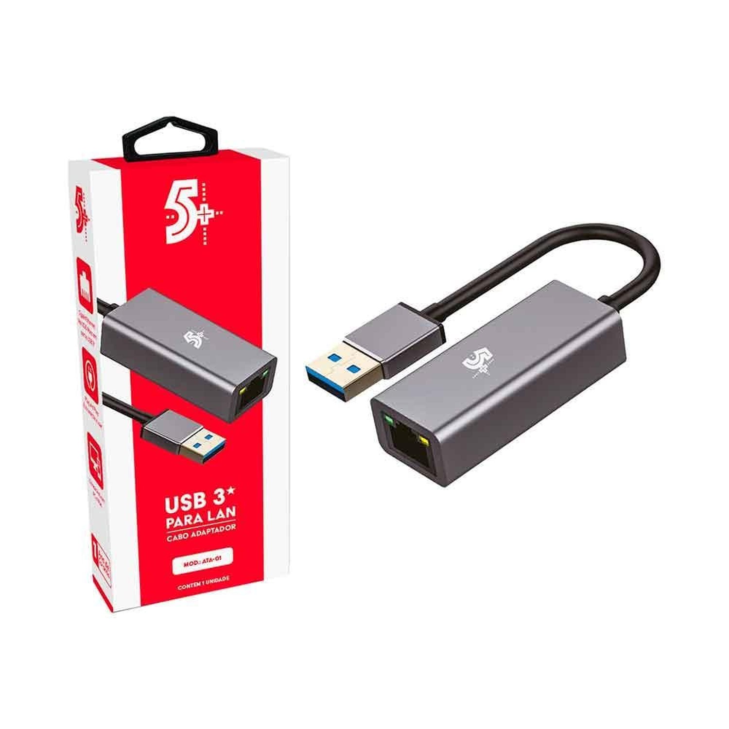 Cabo Adaptador De Rede, Usb 3.0, Para Lan, 10/100/1000Mbps - 018-7549