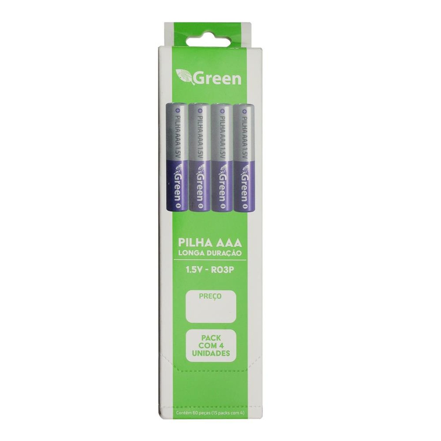 Pilha Manganês AAA R03P - Pack 4 Peças - Green
