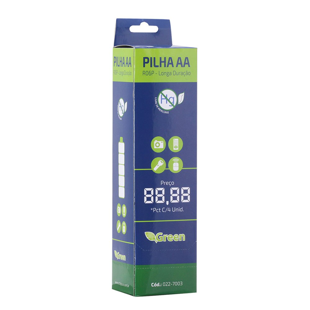 Pilha Manganês AA R06P - Pack 4 Peças - Green
