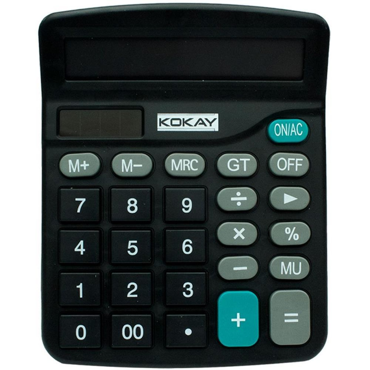Calculadora De Mesa 12 Dígitos Preta Kokay Com Visor Amplo E Teclas Grandes