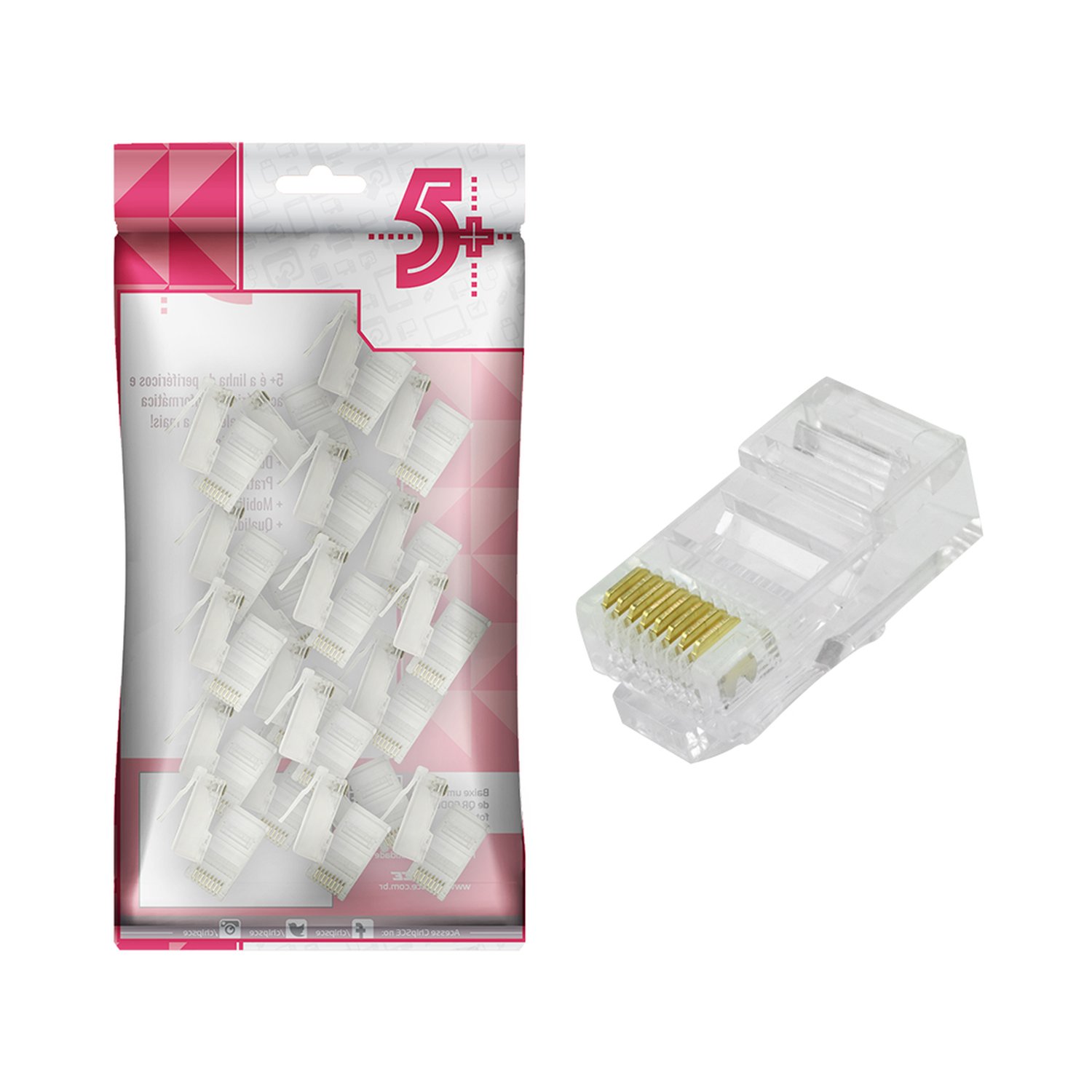 Plug RJ45 De Passagem 8x8 CAT5
