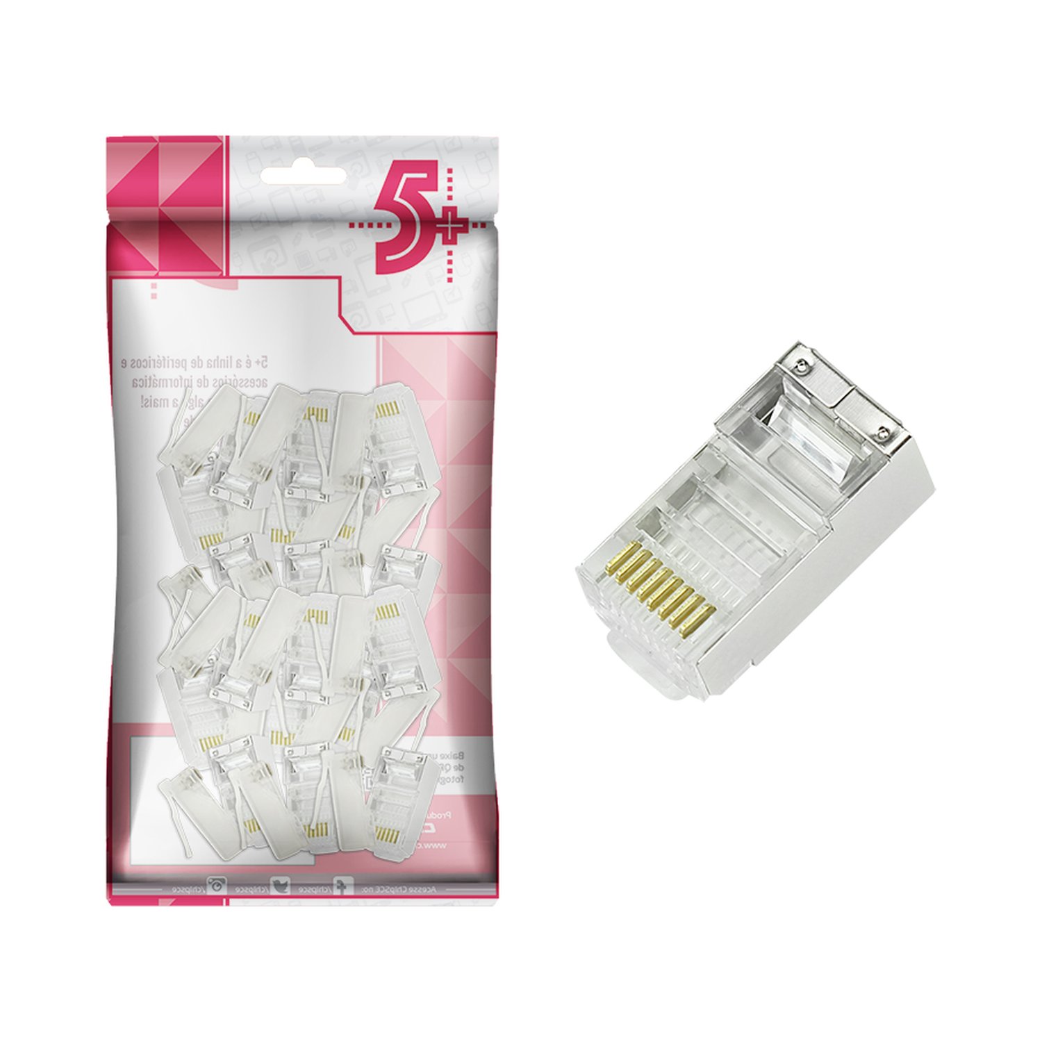 Plug RJ45 - CAT5E - 8x8 - Blindado