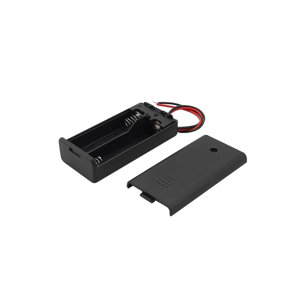 Suporte 2 Pilhas AA Fechado Com On/Off - Preto