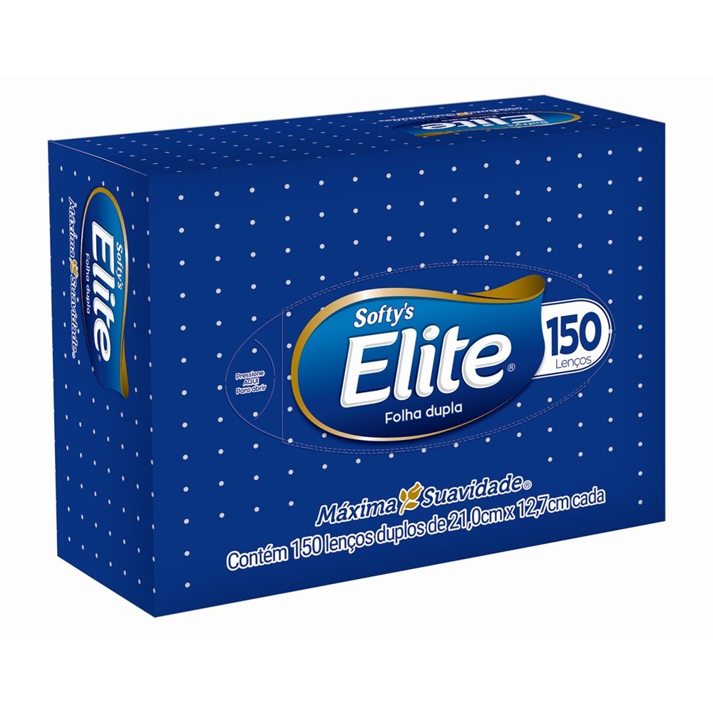 Lenço de Papel Elite Folha Dupla - 24 Embalagem com 150 Unidades