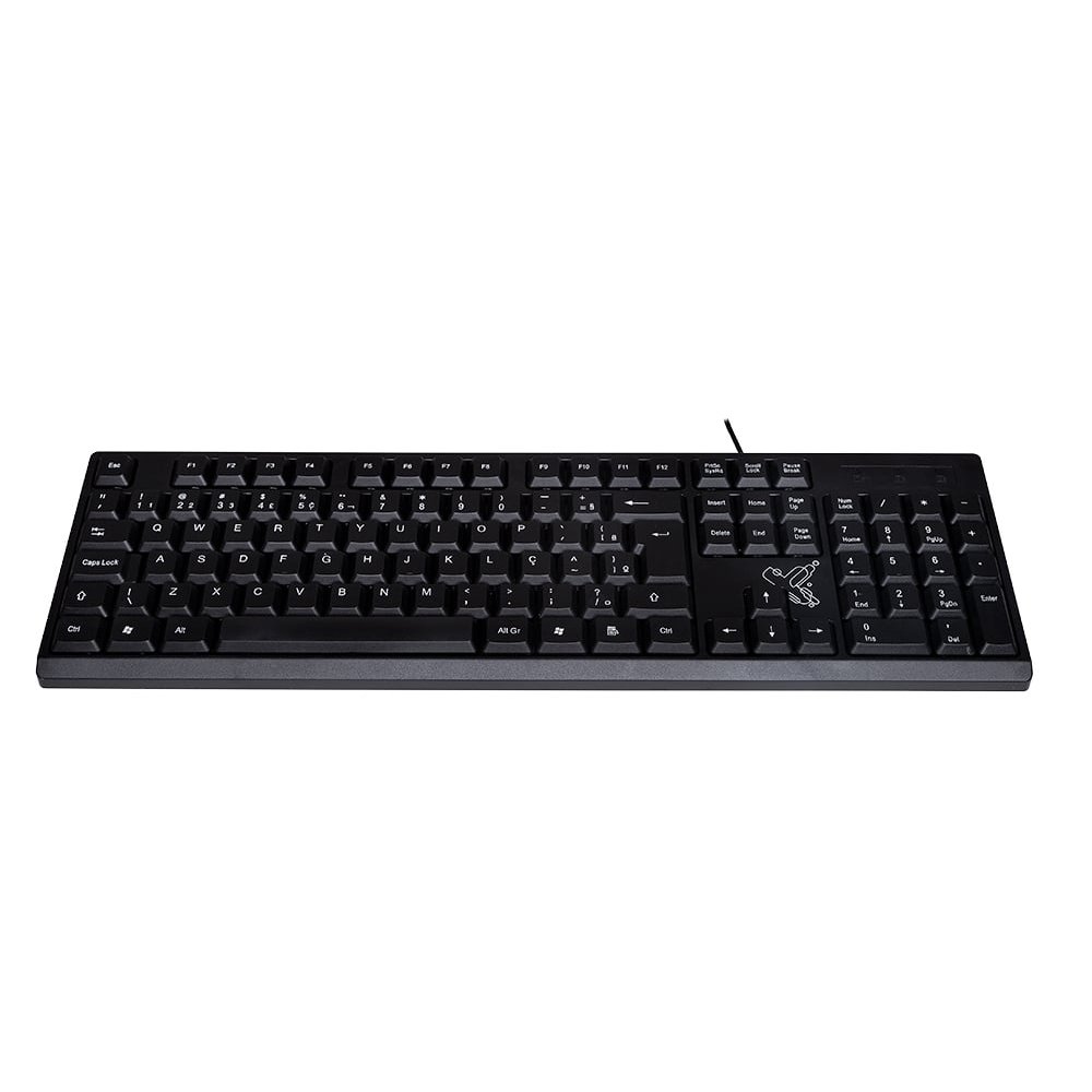 Teclado com Fio Maxprint Universitário - USB 2.0, Padrão ABNT-2, Preto