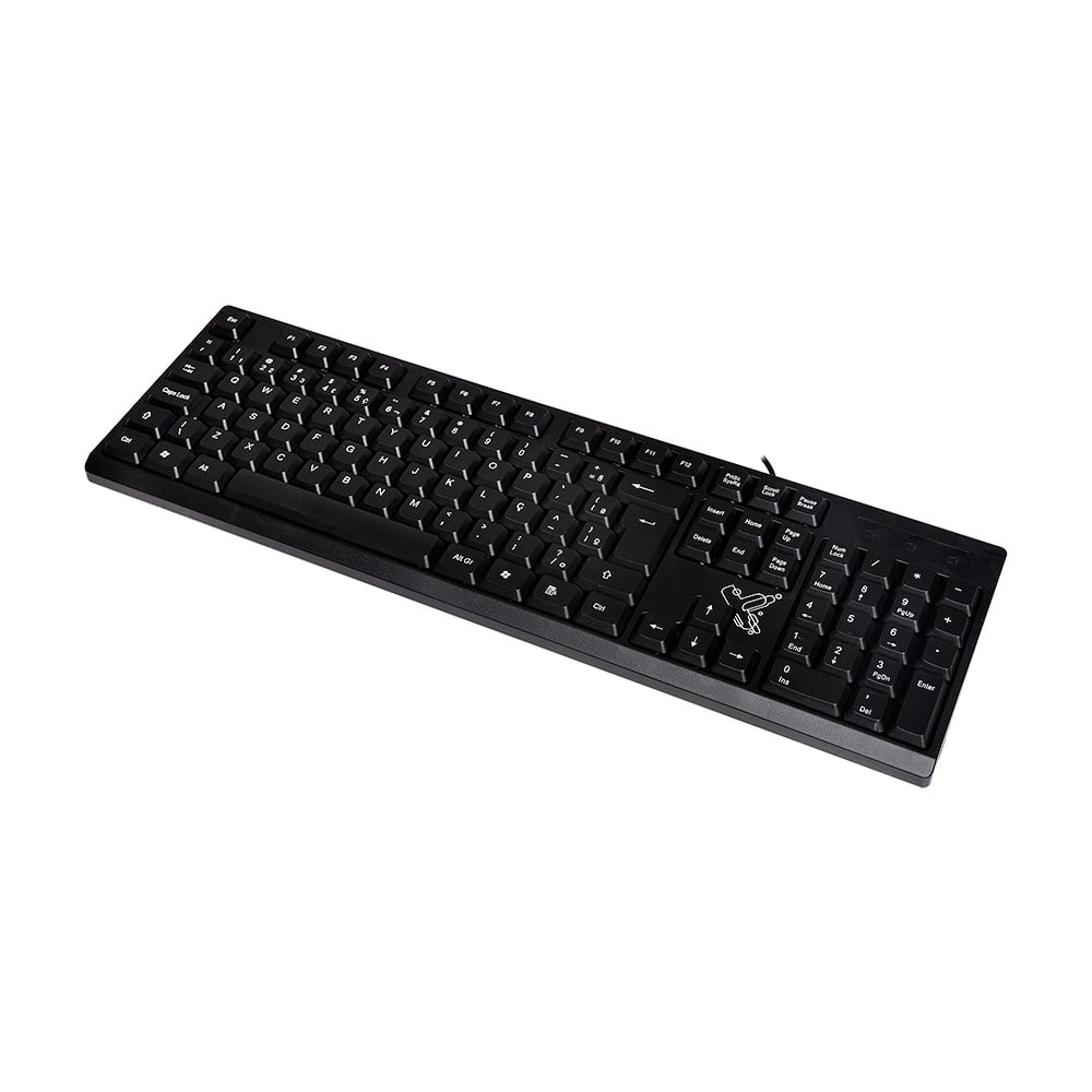 Teclado com Fio Maxprint Universitário - USB 2.0, Padrão ABNT-2, Preto