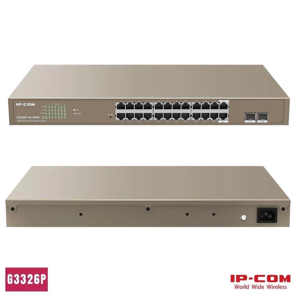 Switch 24p Ip-com G3326p-24-410w g +2sfp