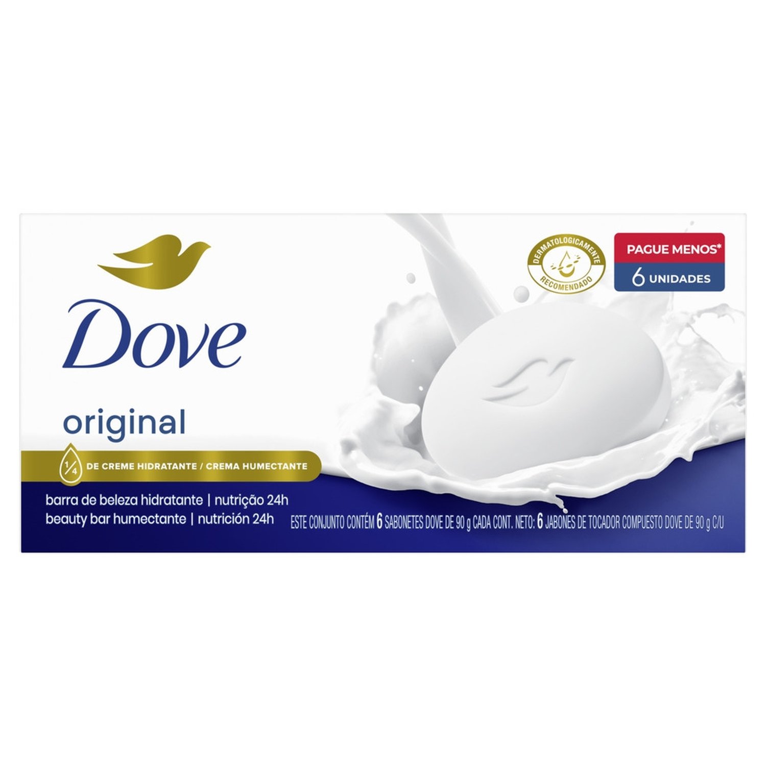 Sabonete Dove Original 90g - Embalagem com 6 Unidades