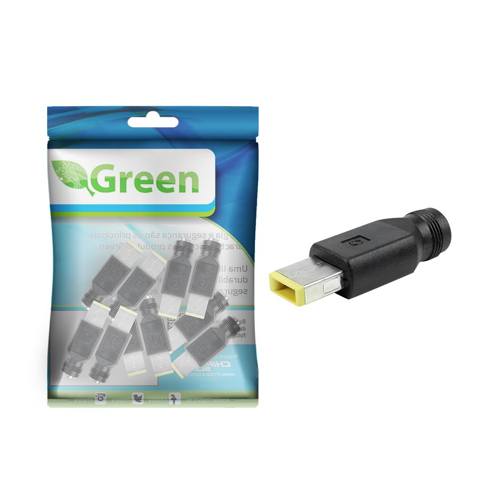 Adaptador P4 2.5 x 5.5MM Fêmea Para Plug Retangular - Lenovo