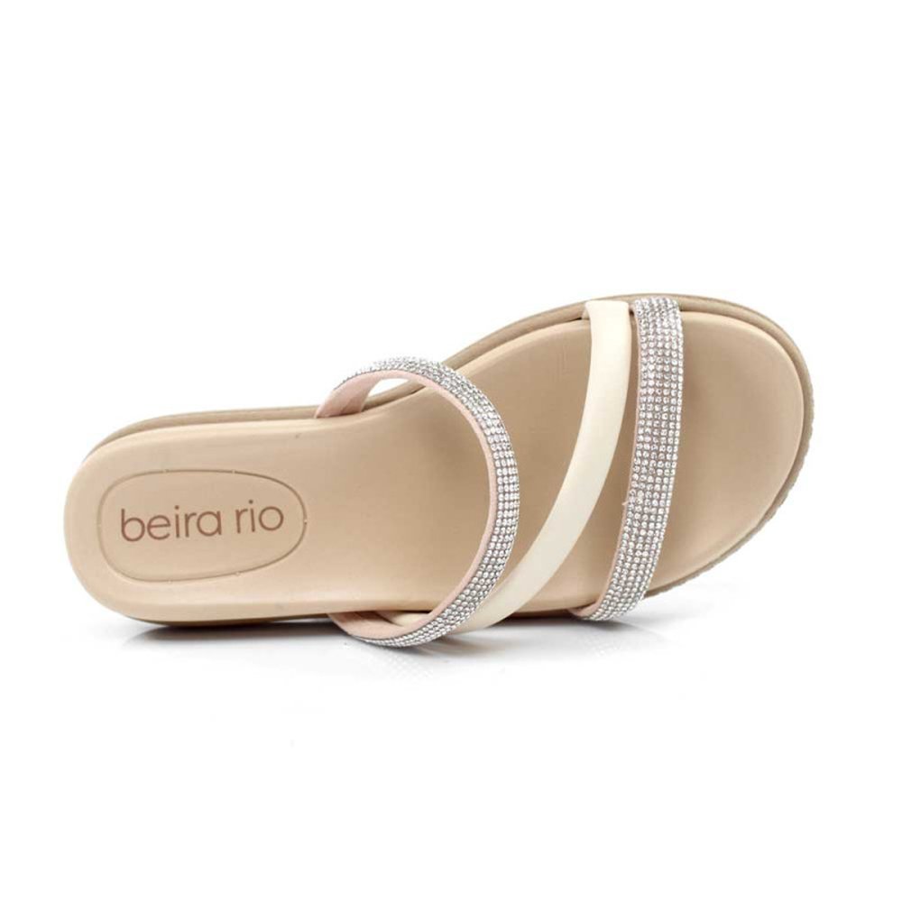 Rasteirinha Beira Rio 8488.108 (34-39) 26141 - Cristal Creme 84710 ...