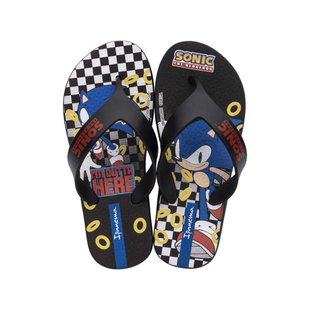 Chinelo Sonic Game 26958 (23-34) 08031 - Preto Amarelo AM642