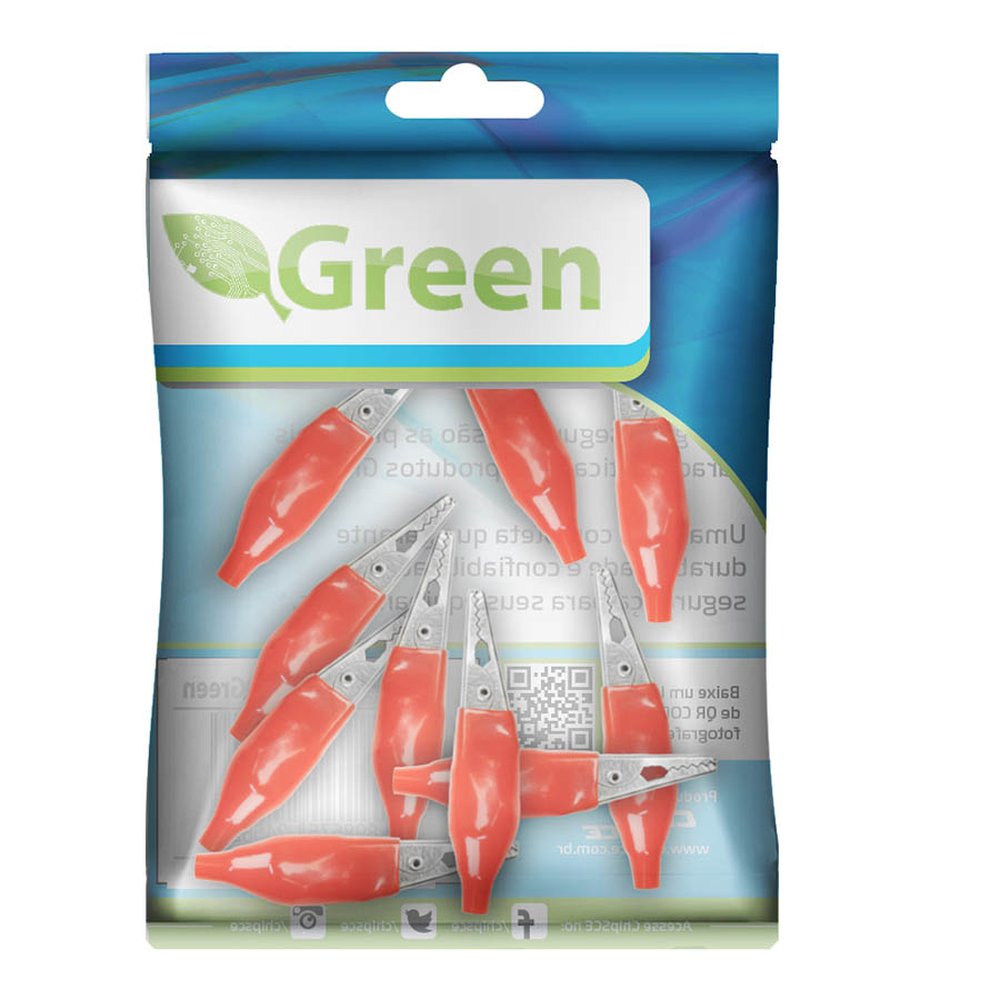 Garra Jacare 10A Com Capa Grande - Vermelho ( 44MM )