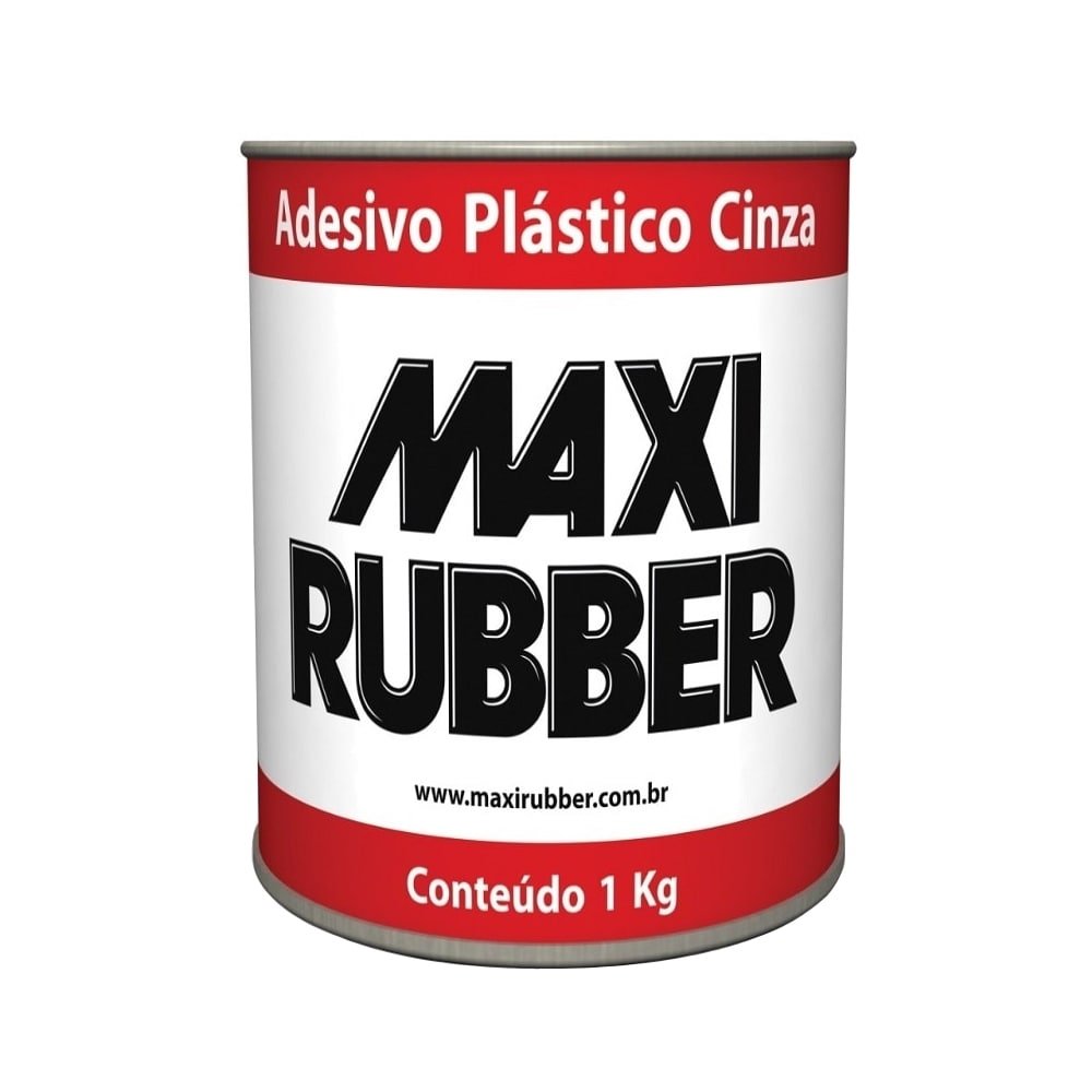 Adesivo Plástico Maxi Rubber Cinza 1kg - Kit com 12 Unidades