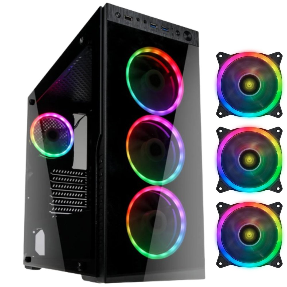 Computador Gamer Completo RGB Intel Core i5 8GB SSD 480GB Kit Gamer com Headset Monitor 20" Windows 10 3green Premium