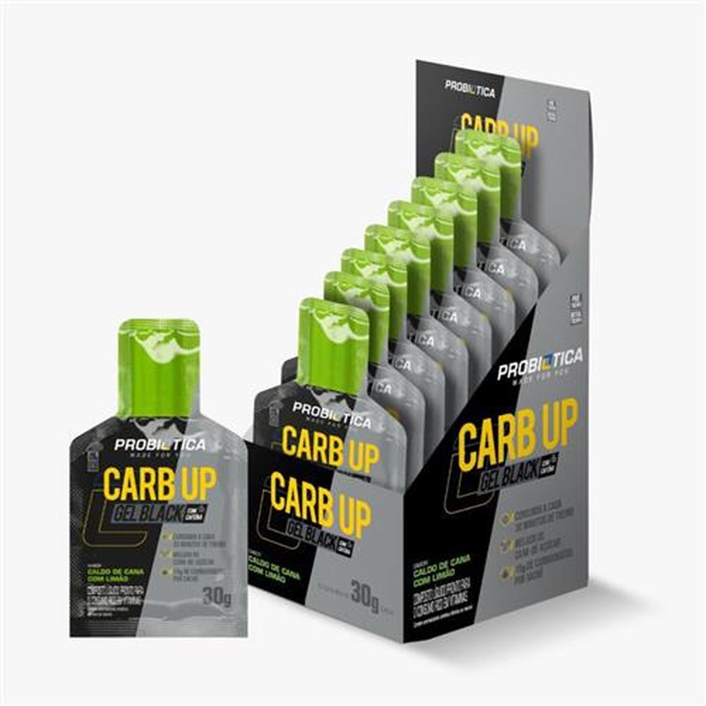 Carb Up Gel Black Caldo De Cana Com Limão Display 10 Saches 30g