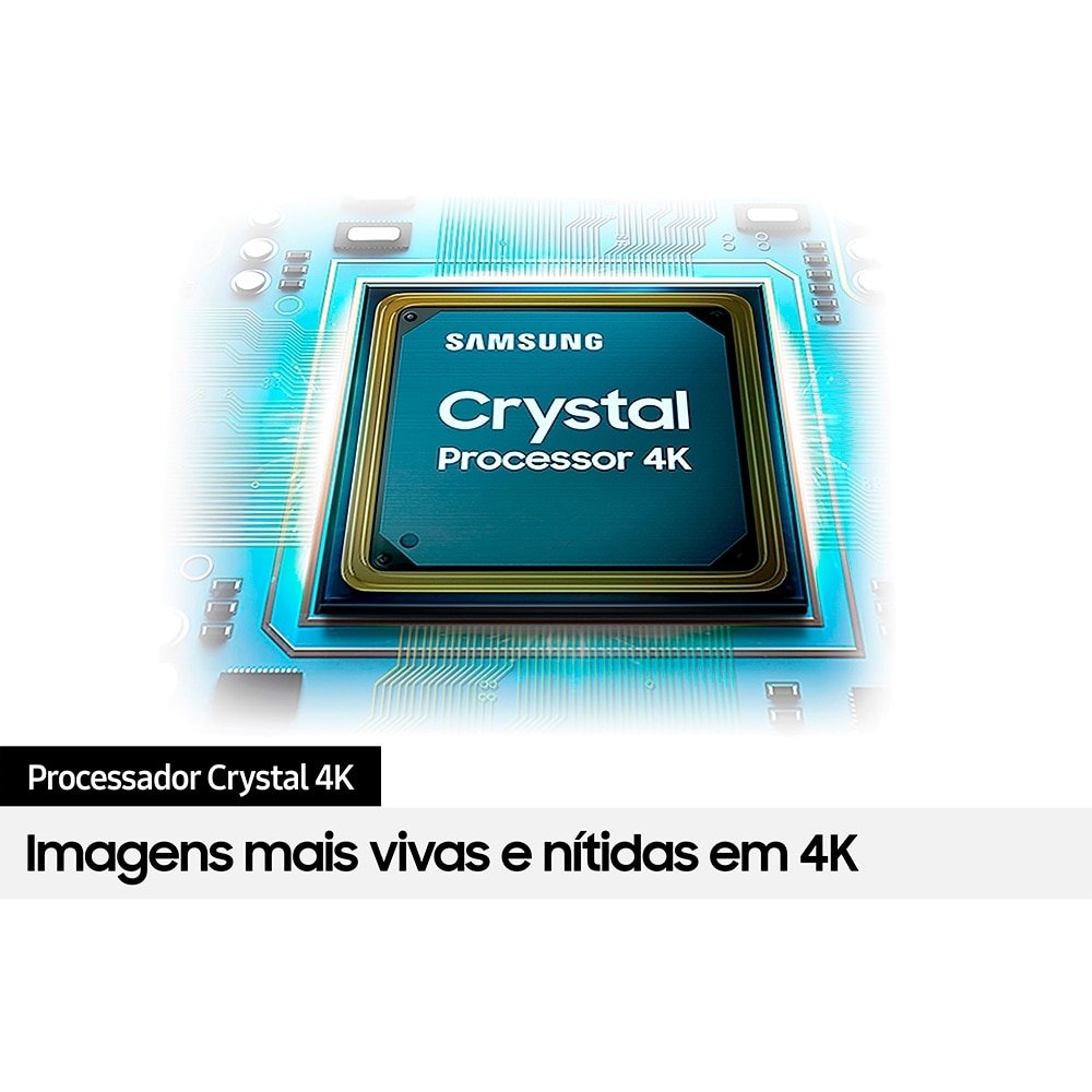 Smart TV HDR 50" Samsung UN50CU7700GXZD Crystal Tizen 4K UHD com Wi-Fi, 3 HDMI, 1 USB, 60Hz, Preto
