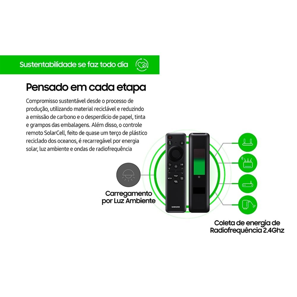 Smart TV HDR 50" Samsung UN50CU7700GXZD Crystal Tizen 4K UHD com Wi-Fi, 3 HDMI, 1 USB, 60Hz, Preto