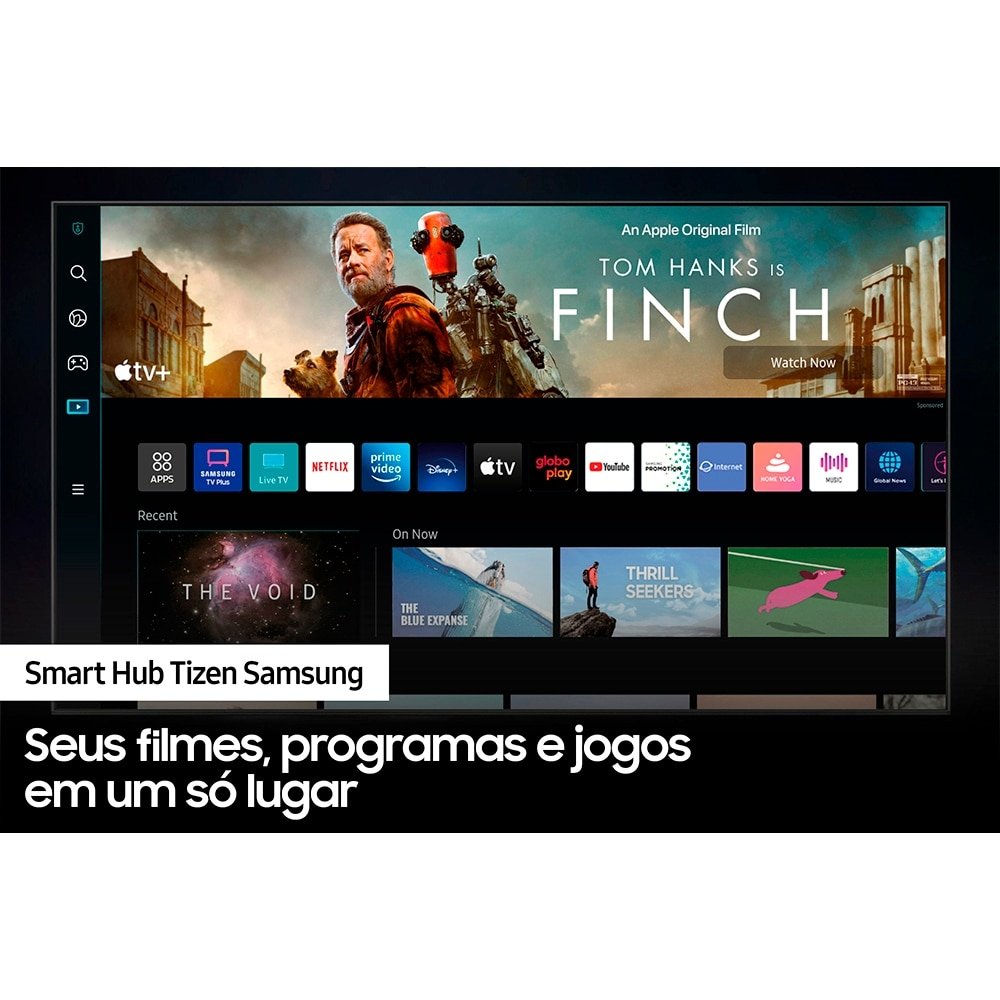 Smart TV HDR 50" Samsung UN50CU7700GXZD Crystal Tizen 4K UHD com Wi-Fi, 3 HDMI, 1 USB, 60Hz, Preto
