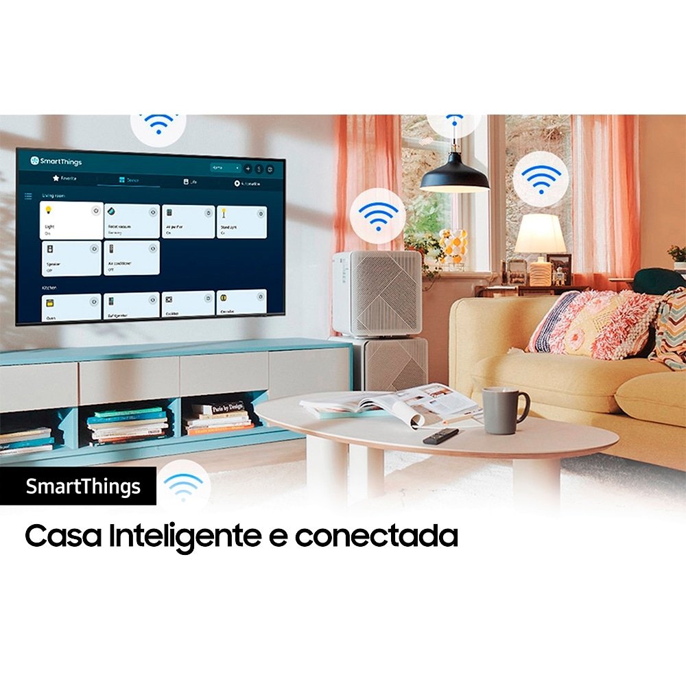 Smart TV 65" Samsung Crystal UN65CU7700GXZD 4K Tizen UHD com Wi-Fi, com 1 USB, 3 HDMI, 60 Hz