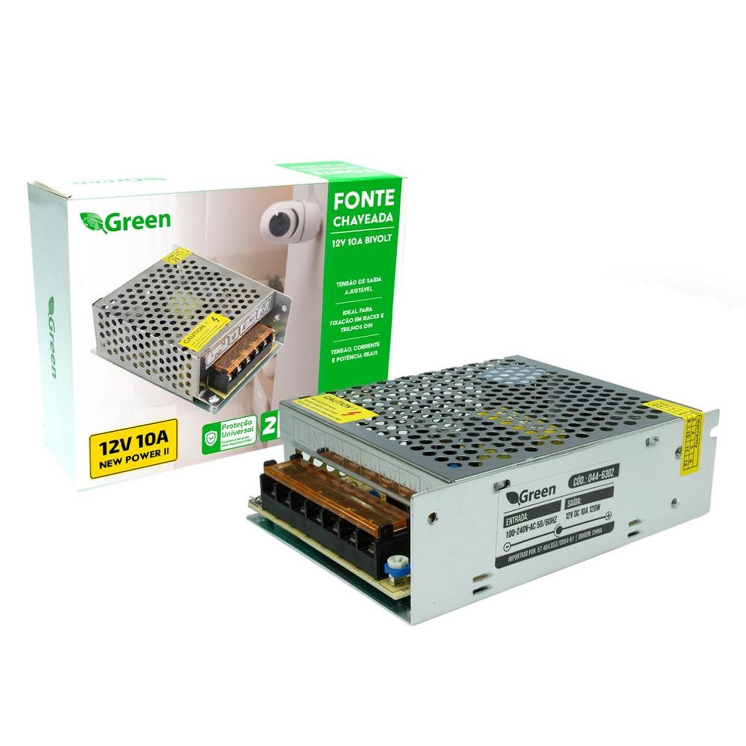 Fonte Chaveada Metal 12V 10A - 120W Bivolt