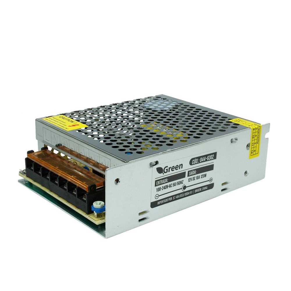 Fonte Chaveada Metal 12V 10A - 120W Bivolt