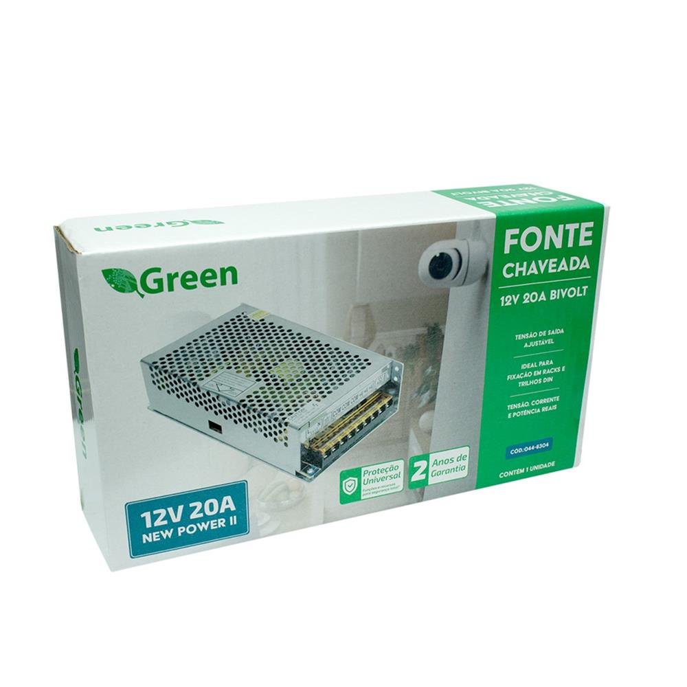Fonte Chaveada Metal 12V 20A - 240W Bivolt