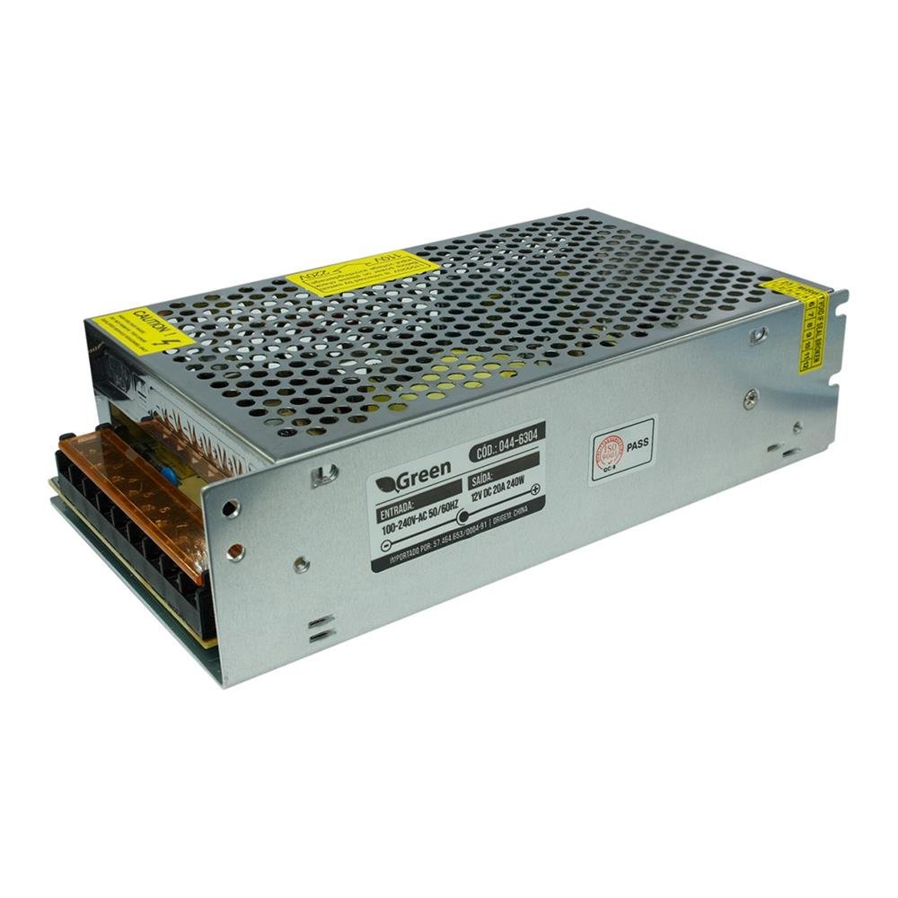 Fonte Chaveada Metal 12V 20A - 240W Bivolt