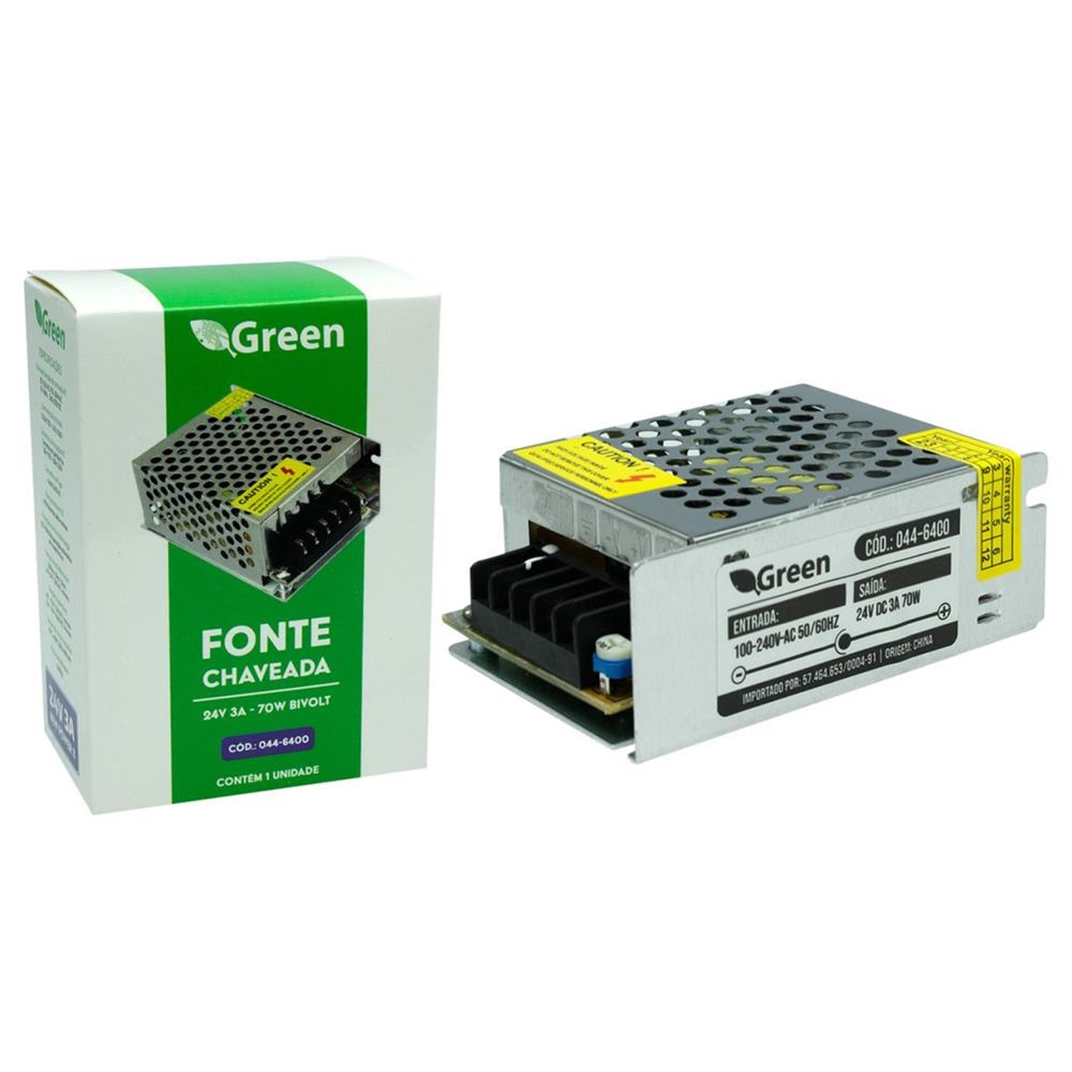 Fonte Chaveada Metal 24V 3A - 70W Bivolt