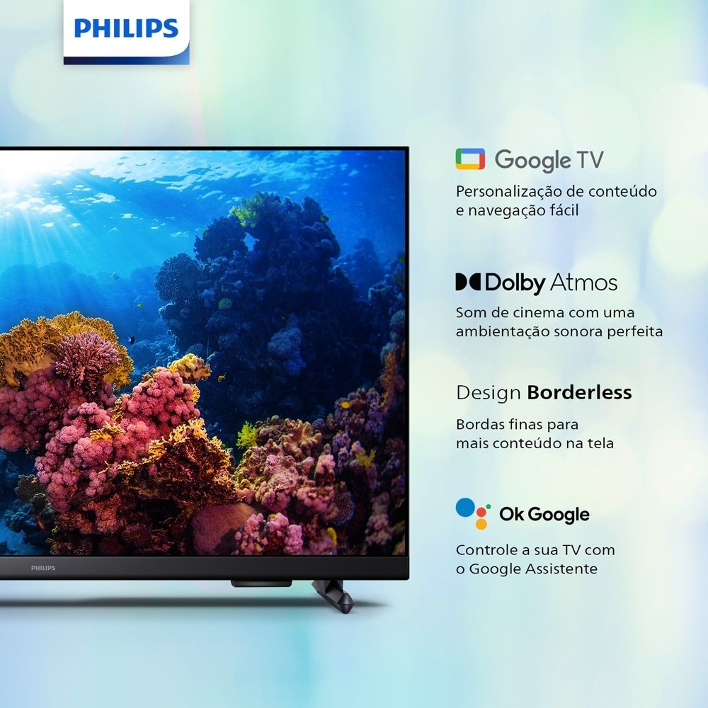 Smart TV LED 32" Philips 32PHG6918/78 HD com Wi-Fi, 3 HDMI, 2 USB, 60Hz, Preto