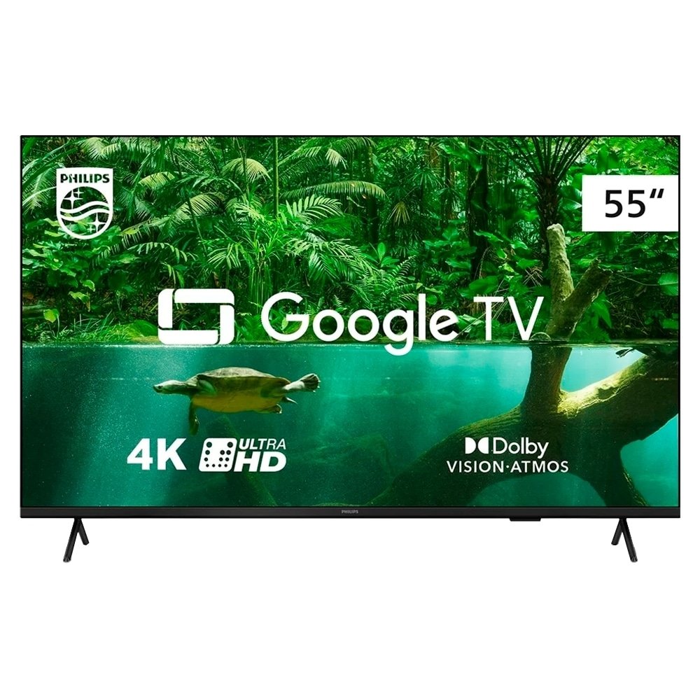 Smart TV LED 55" Philips 55PUG7408/78 - 4K UHD com Wi-Fi, com 2 USB, 3 HDMI, 60 Hz
