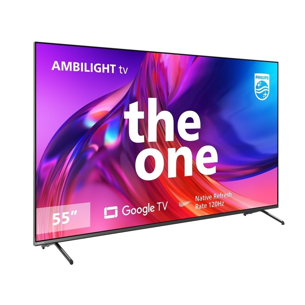 Smart TV LED 55" Philips The One 55PUG8808/78 4K UHD com Wi-Fi, com 4 HDMI, 2 USB, 120Hz, Preto